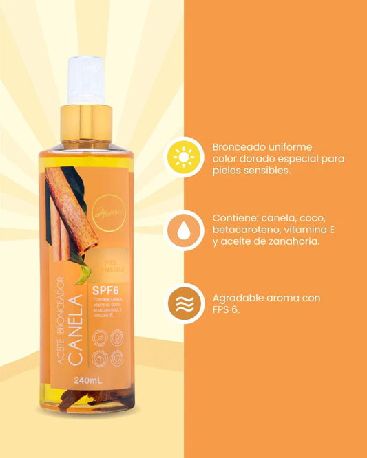 Aceite bronceador de canela